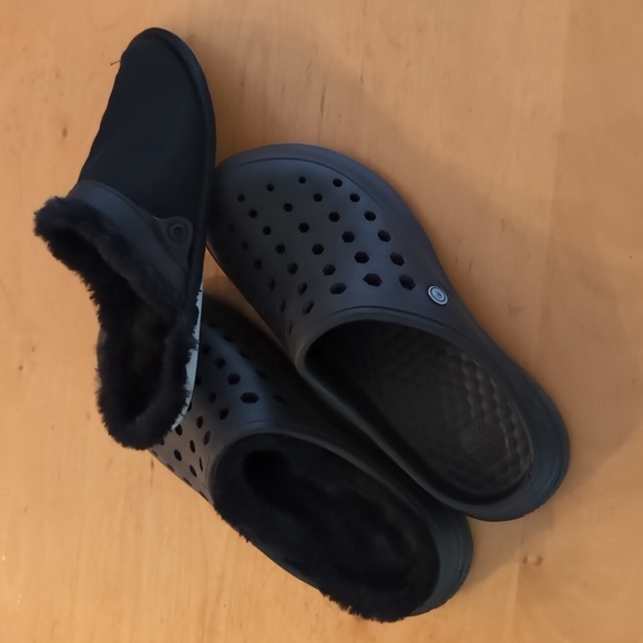 Joybees NWOT Unisex Sz9W Sz7M Black Cozy Clogs Faux Fur Lined - Picture 7 of 10